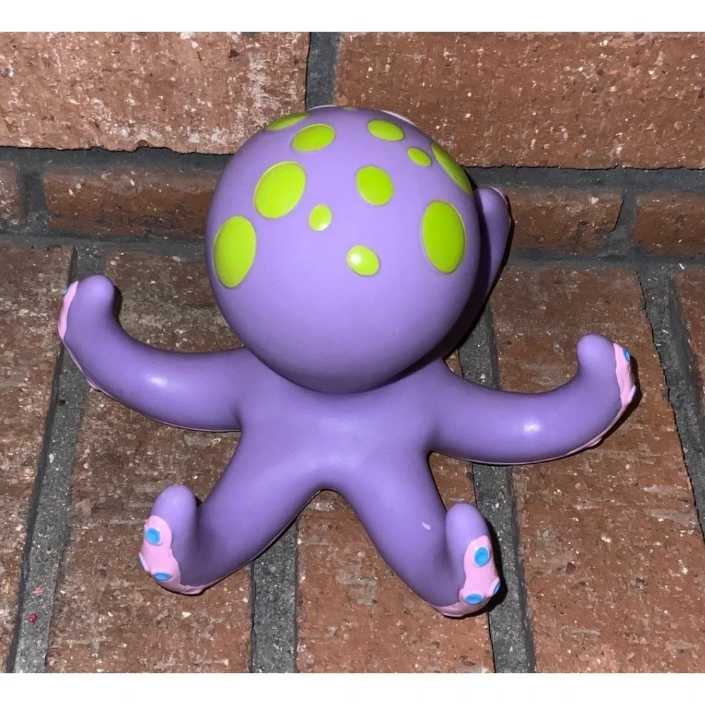 Nuby‎ Floating Purple Octopus Rubber Bath Toy 2010 3 Rings